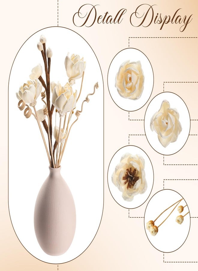 Swiffen 12 Pcs Reed Diffuser Sticks Flowers Reed Set White Wood Flower Aromatic Diffuser for Bathroom Home Bedroom Office Decor Office, Natural Flower - Image 3